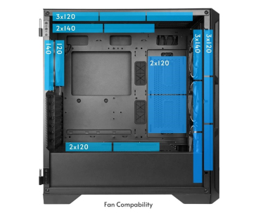 CHIEFTEC skříň APEX LUMO, E-ATX, 1x USB-C 3.2, 2x USB 3.0, 4x 140mm ARGB Fan, ARGB Hub, černá