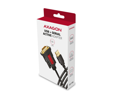 AXAGON ADS-1PSN, USB-A 2.0 - sériový RS-232 DB9-M Prolific adaptér / kabel 1.5m