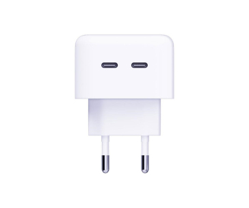 3mk síťová nabíječka - Hyper Charger 35W, GaN, 2x USB-C (PD), bílá