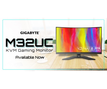 GIGABYTE LCD - 31.5" Gaming monitor M32UC, Prohnutý VA1500R, 3840 x 2160 UHD, 144Hz, 3000:1, 350cd/m2, 1ms, 2xHDMI, 1xDP