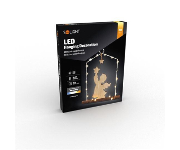 Solight LED závěsná dekorace - anděl, 20x LED, 2xAA