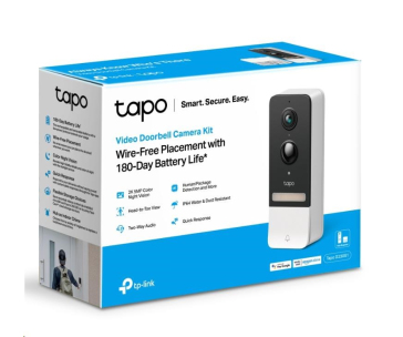 TP-Link Tapo D230S1 Chytrý video zvonek Tapo T230S1 1xTapo D230, 1xTapo H200 (5MP, 2K, WiFi, IR 8m, 1xGbE, microSD)