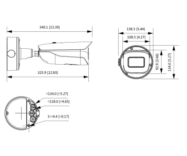 Dahua IPC-HFW5442H-ZHE-2712, IP kamera, 4MPx, 1/1.8" CMOS, objektiv 2.7 mm–12 mm, IR<60, IK10, IP67