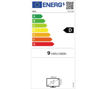 DELL LCD E1715SE - 43cm(17")/5 : 4/1 280 x 1 024/TN/1 000 : 1/250 cd/m2/5ms/DP/VGA/VESA/3YNBD (210-AEUS)
