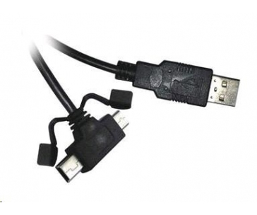 PREMIUMCORD Kabel USB 2.0 A - microUSB/miniUSB 5pin 2m (F/F)