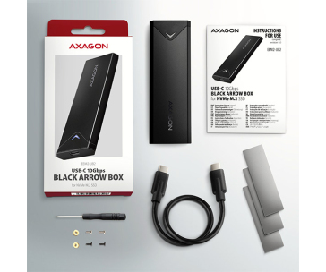 AXAGON EEM2-UB2, USB-C 10Gbps - M.2 NVMe SSD ARROW box, černý