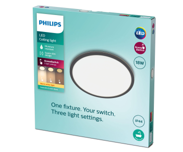 PHILIPS stropní světlo Superslim CL550 SS RD 18W 27K B WVIP4406 - černá