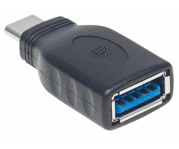 Manhattan USB adaptér, USB 3.1 Gen 1, USB-C Male na USB-A Female, 5 Gbps, černá