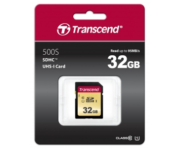 TRANSCEND SDHC karta 32GB 500S, UHS-I U1 (R:95/W:35MB/s)