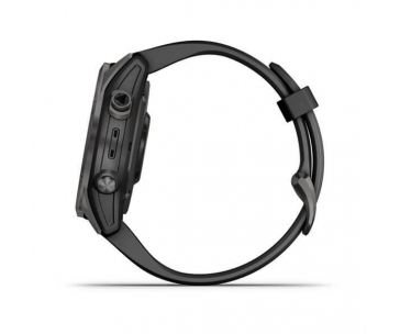 Garmin fenix 7s Sapphire Solar, Titan Carbon Gray/ Black Silicone Band