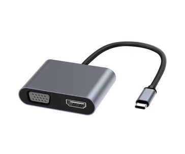 PremiumCord MST adaptér USB-C na HDMI + VGA, rozlišení 4K a FULL HD 1080p