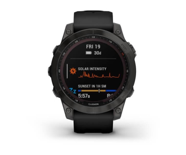 Garmin fenix 7 Sapphire Solar, Titan Black/ Black Silicone Band, EU