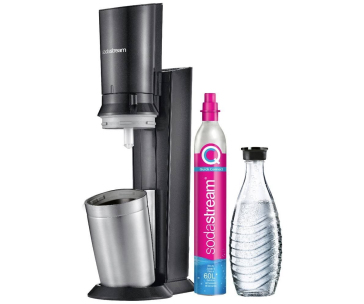 BAZAR - SodaStream Crystal 3.0 výrobník sody, 0,6l skleněná karafa, bombička s CO2, černý - Poškozený obal