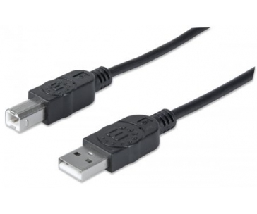 MANHATTAN Kabel USB 2.0 A-B propojovací 3m, černý