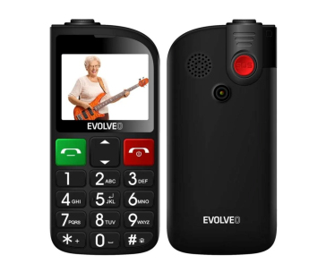 EVOLVEO Mobilní telefon pro seniory s nabíjecím stojánkem EasyPhone FL, černá