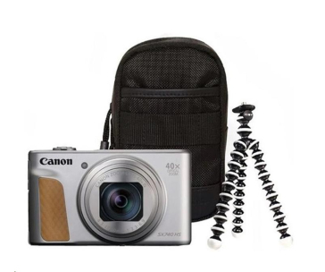 Canon PowerShot SX740 HS Lite Travel, 20.3Mpix, 40x zoom, WiFi, 4K video - stříbrný