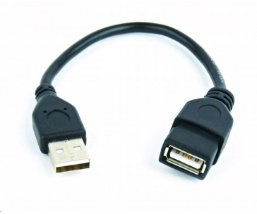 GEMBIRD USB kabel, A-A 15cm 2.0, prodlužovací, HQ Black, zlacené kontakty