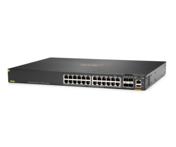 HPE Aruba Networking CX 6300F 24-port 1GbE Class 4 PoE and 4-port SFP56 Switch JL666AR RENEW