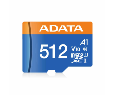 ADATA MicroSDXC karta 512GB Premier UHS-I C10 V10 (R:100/W:25 MB/s) + SD adaptér