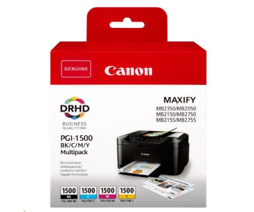 Canon CARTRIDGE PGI-1500 BK/C/M/Y MULTI-PACK pro MAXIFY MB2050, MB215x, MB2350, MB275x (300 str.)