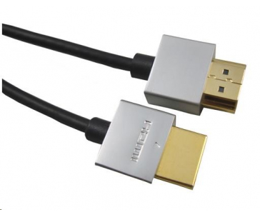 PREMIUMCORD Kabel Slim HDMI kabel, 0,5m, High Speed + Ethernet (v1.4), zlacené konektory