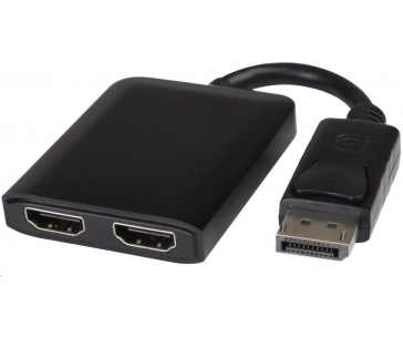 PREMIUMCORD Adaptér DisplayPort - 2x HDMI, MST, rozšíření+zrcadlení+2 obrazy, 4K*2K@30Hz