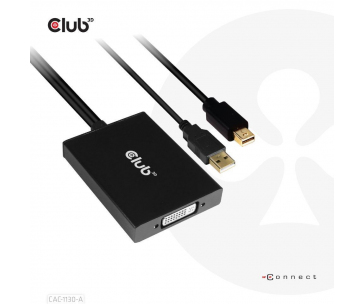 Club3D adaptér Mini DP na Dual Link DVI, HDCP OFF version for Apple Cinema Displays Active Adapter