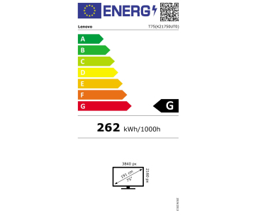 LENOVO LCD T75 - 75”,IPS,matný,16:9,3840x2160,Touch,60Hz,8ms,400cd/m2,1200:1,HDMI,DP,USB-C,ThB,RJ45,USBHub,VESA