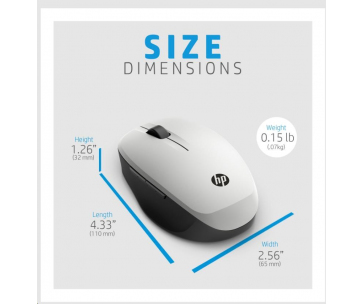 HP Dual Mode Silver Mouse 300 - bluetooth myš, připojení ke dvou PC zároveň