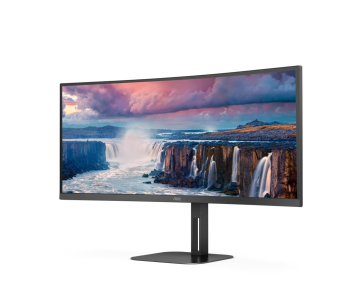 AOC MT VA LCD WLED 34" CU34V5C/BK - VA panel, 3440x1440, HDMI, DP, USB, USB-C, nast. vyska, repro, zakriven