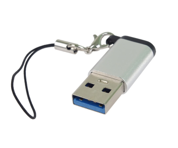 PremiumCord Adaptér USB3.0 A male - USB-C Female, stříbrná s očkem na zavěšení