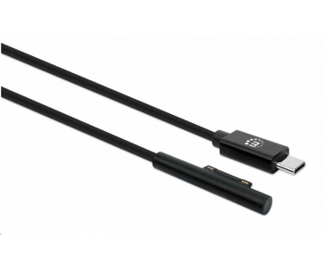 Manhattan nabíjecí kabel, Surface Connect to USB-C Charging Cable (M/M), 15 V / 3 A, 1.8m, černá