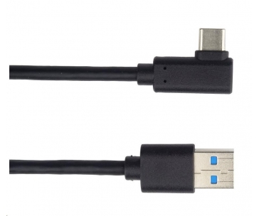 PREMIUMCORD Kabel USB typ C/M zahnutý konektor 90° - USB 3.0 A/M, 3m