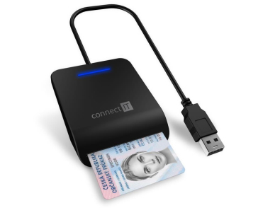 CONNECT IT USB čtečka eObčanek a čipových karet, černá