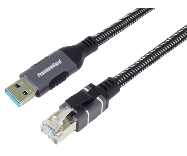 PremiumCord Ethernetový kabel USB3.2 na LAN RJ45 10/100/1000, 1m