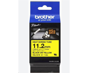 BROTHER smršťovací bužírka - HSE-631E žlutá pro E300VP H300 H500 E550 P700 P750 D800 P900 P950 - 11,2,, / 2,1-7mm / 3:1