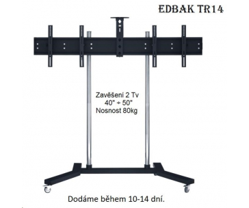 Profesionální stojan na 2 Tv 40-50" vedle sebe, vhodný na prezentace, výstavy, konference, EDBAK TR14 - držák