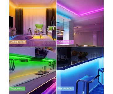 Solight Wifi Smart LED světelný pás, RGB, 5m, sada s adaptérem a dálkovým ovladačem