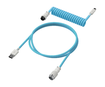 HyperX USB-C Coiled Cable Light Blue-White - Příslušenství ke klávesnici