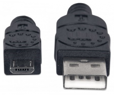 MANHATTAN Kabel propojovací USB 2.0  A Male / Micro-B Male, 1.8m, černý