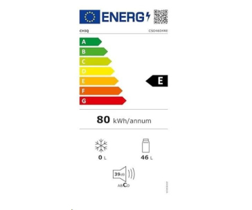 CHiQ CSD46D4RE minibar, 46 litrů, 2 přihrádky, 0 °C až +10 °C, 39 dB, červený - rozbaleno