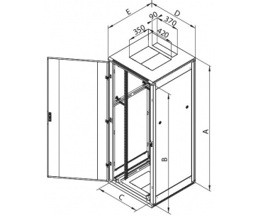 TRITON 19" stojanový rozvaděč 42U/800x800, černý