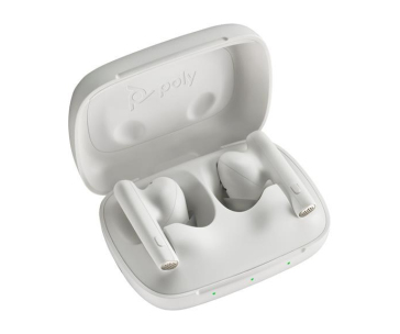 Poly Voyager Free 60 MS Teams bluetooth headset, BT700 USB-C adaptér, nabíjecí pouzdro, bílá