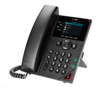 Poly VVX 250, 4linkový IP telefon, PoE