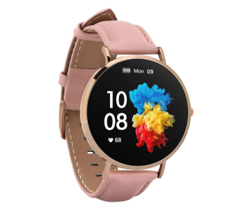 Garett Smartwatch Verona zlatá, růžový řemínek