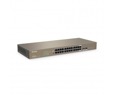 Tenda TEG1024F - 22-port Gigabit Ethernet Switch + 2x Combo SFP/RJ45, 10/100/1000 Mbps, Fanless, Rackmount, Kov