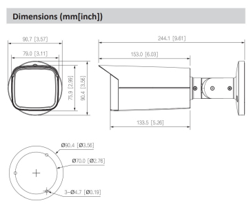 Dahua HAC-HFW2241TU-Z-A-27135-S2-DIP, HDCVI kamera, 2Mpx, CMOS, objektiv 2,7-13,5 mm, IR<80, IP67