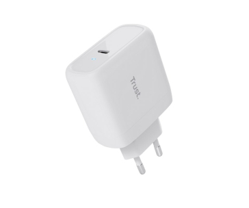 TRUST nabíječka 65W Maxo, USB-C, Nabíječka do zdi, 2m USB-C kabel, bílá