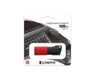 Kingston Flash Disk 128GB USB3.2 Gen 1 DataTraveler Exodia M (Black + Red)