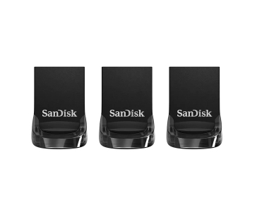 SanDisk Flash Disk 32GB Ultra Fit Flash Drive, USB 3.2, Černá, 3 Pack